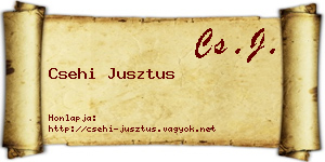 Csehi Jusztus névjegykártya